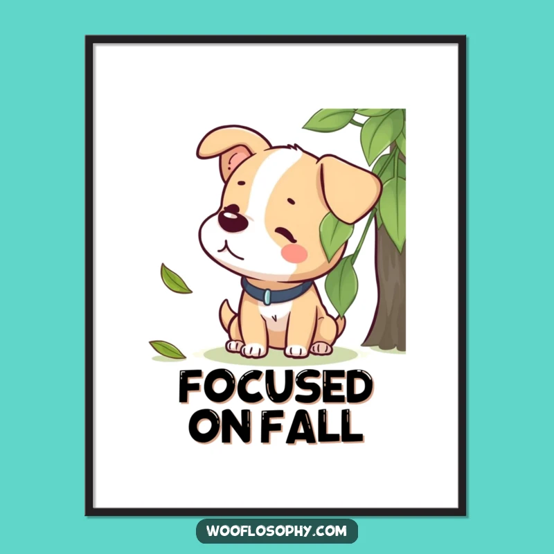 Funny Dog Leaf Listening Digital Art - Serene Canine Print Download