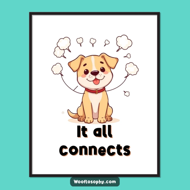 Funny 'Connecting the Dots' Dog Digital Art - Instant Creative Decor Gift!