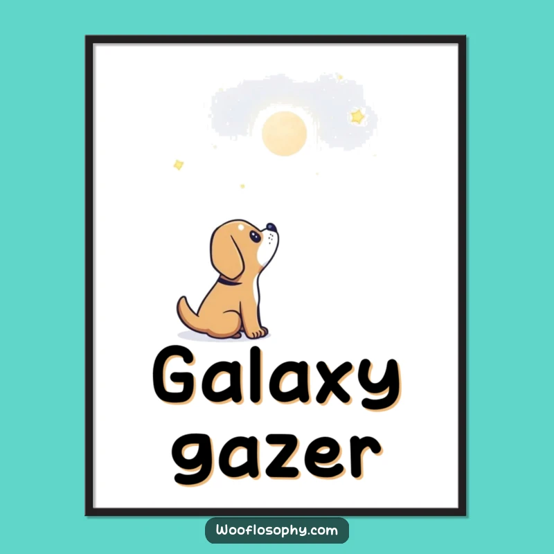 Funny Dog Celestial Wonder Digital Art Print: Wall Decor Gift