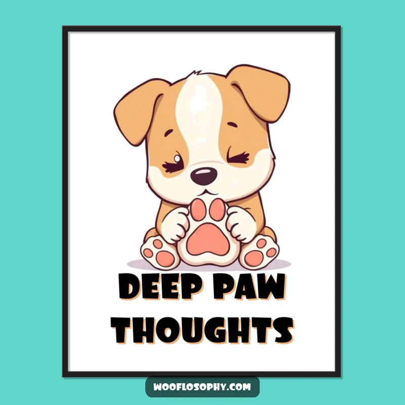 Funny Dog Deep Thought Digital Art Print - Instant Hilarious Wall Decor