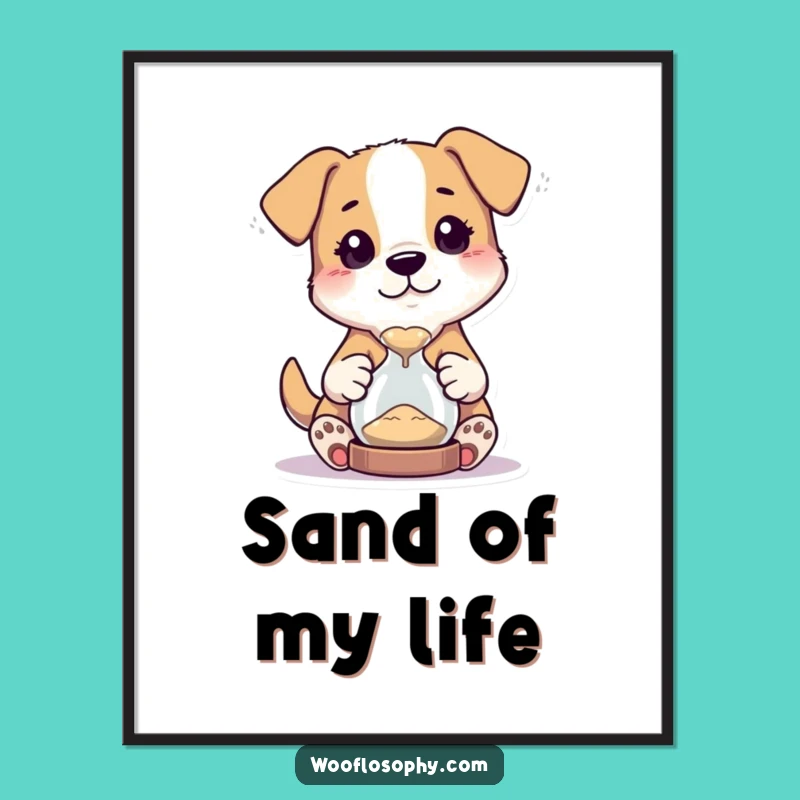 Funny Dog Hourglass Digital Art - Curious Canine Print Download