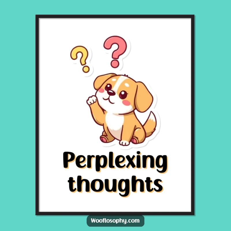 Funny Dog Question Mark Digital Art - Printable Canine Pondering Humor Decor
