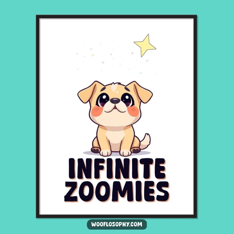 Funny Dog Starry Night Digital Art - Printable Canine Cosmic Humor Decor