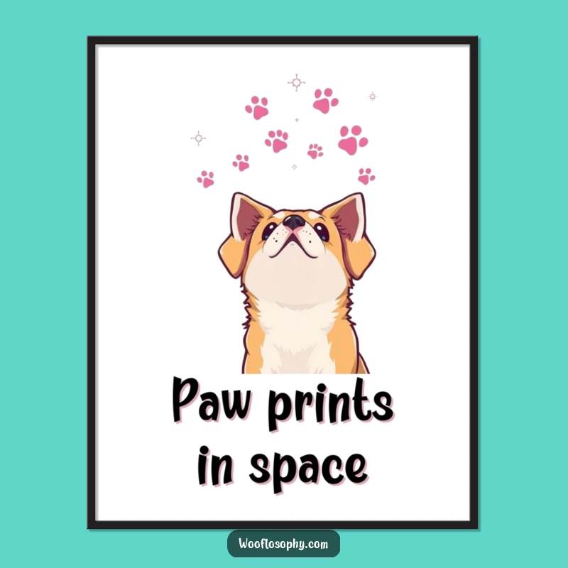Funny Dog Stars Digital Art: Dreamy Pup Printable for Instant Magic