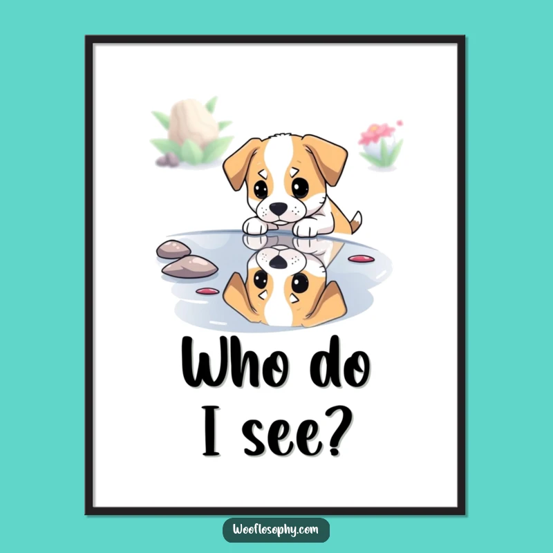 Funny Pondering Dog Digital Art - Instant Reflective Humor for Your Walls