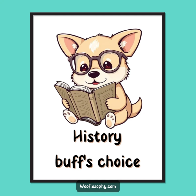 Funny Professor Dog Digital Print - Instant Old Book Art Gift!