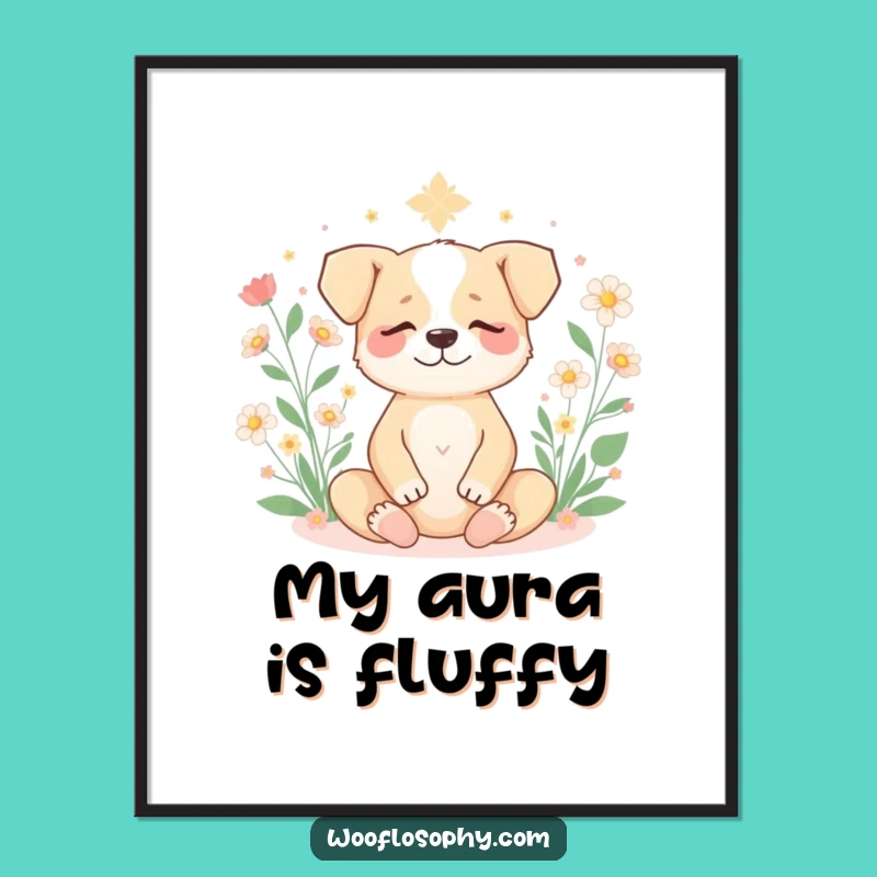 Funny Zen Dog Digital Art - Instant Peaceful Vibes and Humor for Your Walls