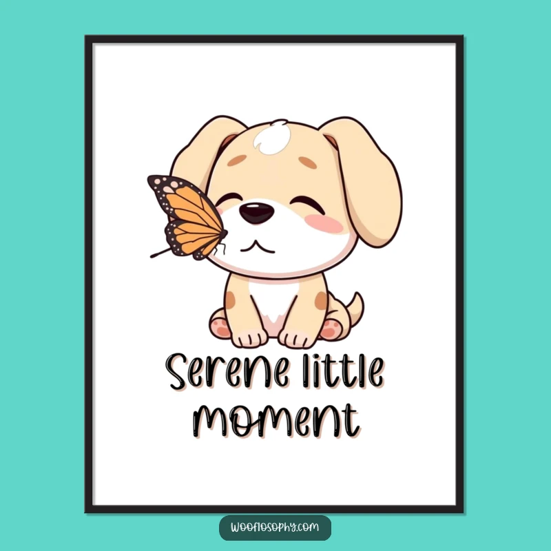 Funny Dog Butterfly Peace Digital Art - Hilarious Wall Decor for Calm Spaces