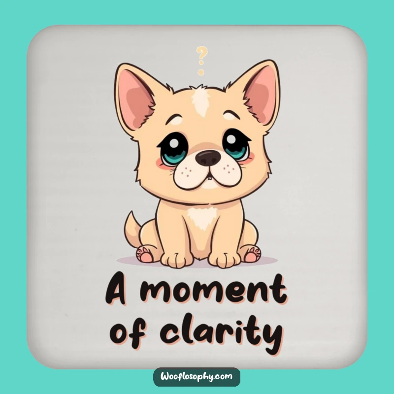 Funny 'Aha Moment' Dog Coaster - Protect Surfaces with Insight!