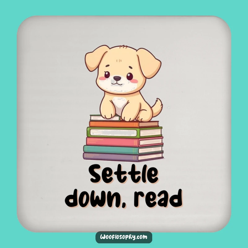 Funny Dog Book Throne Coaster: Serene Protection, Perfect Gift!