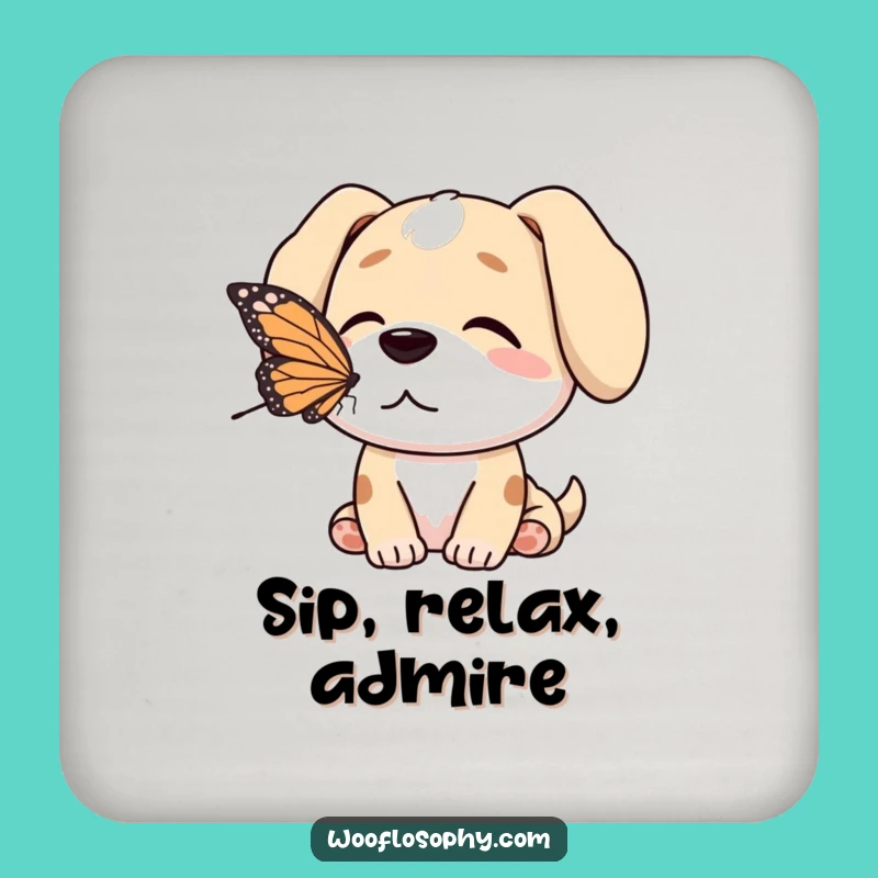 Funny Dog Butterfly Coaster - Hilarious Protection for Peaceful Tables