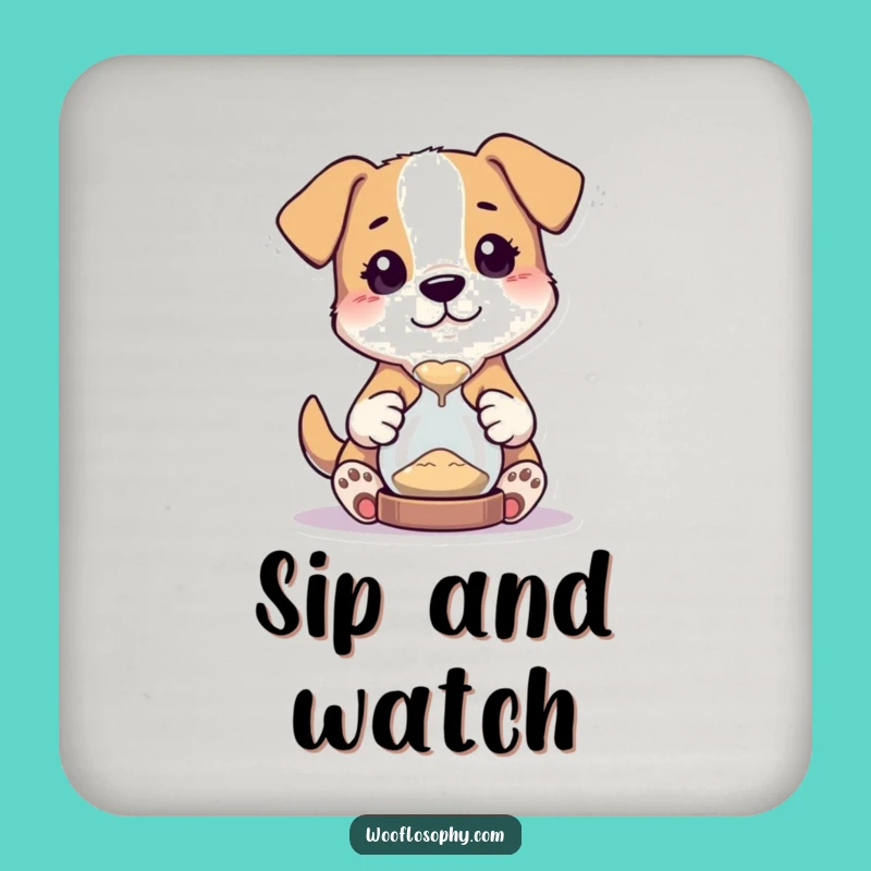 Funny Dog Hourglass Coaster - Add Curiosity to Your Table