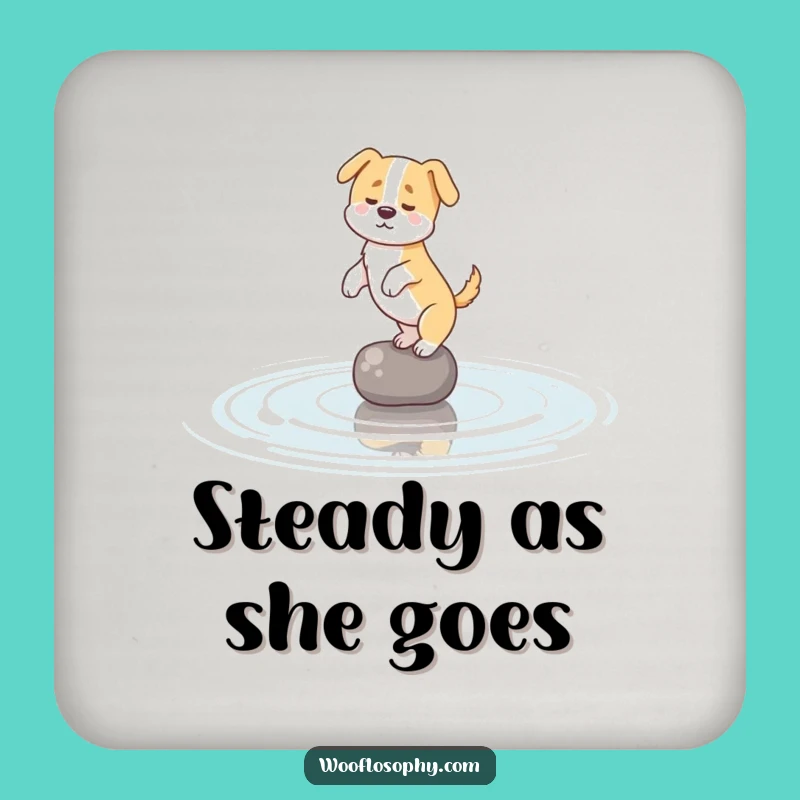 Funny Dog Pond Balance Coaster: Protect Surfaces with Hilarious Art