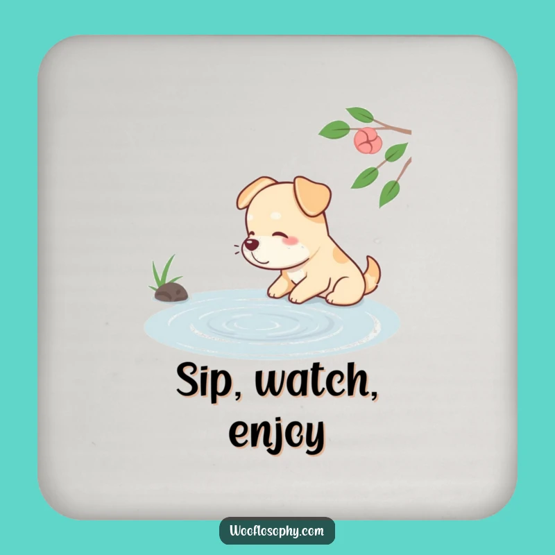 Funny Dog Pond Coaster - Hilarious Protection for Calm Tables