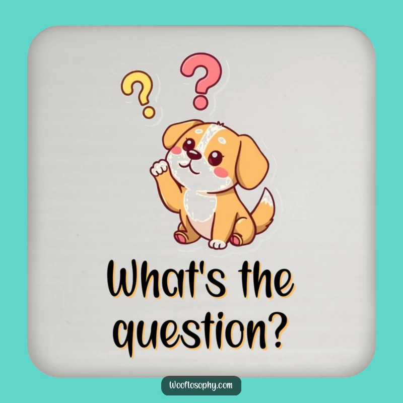 Funny Dog Question Mark Coaster - Surface Protection with Canine Humor