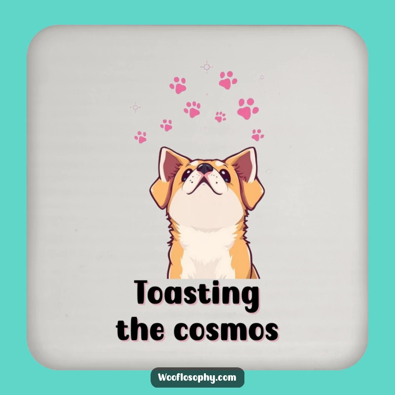 Funny Dog Stars Coaster Set: Protect Surfaces with Galactic Paws