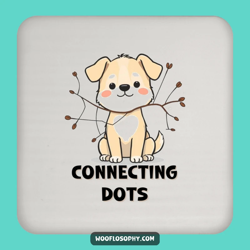 Funny Dog Web Sketch Coaster: Artistic Table Accessory Gift