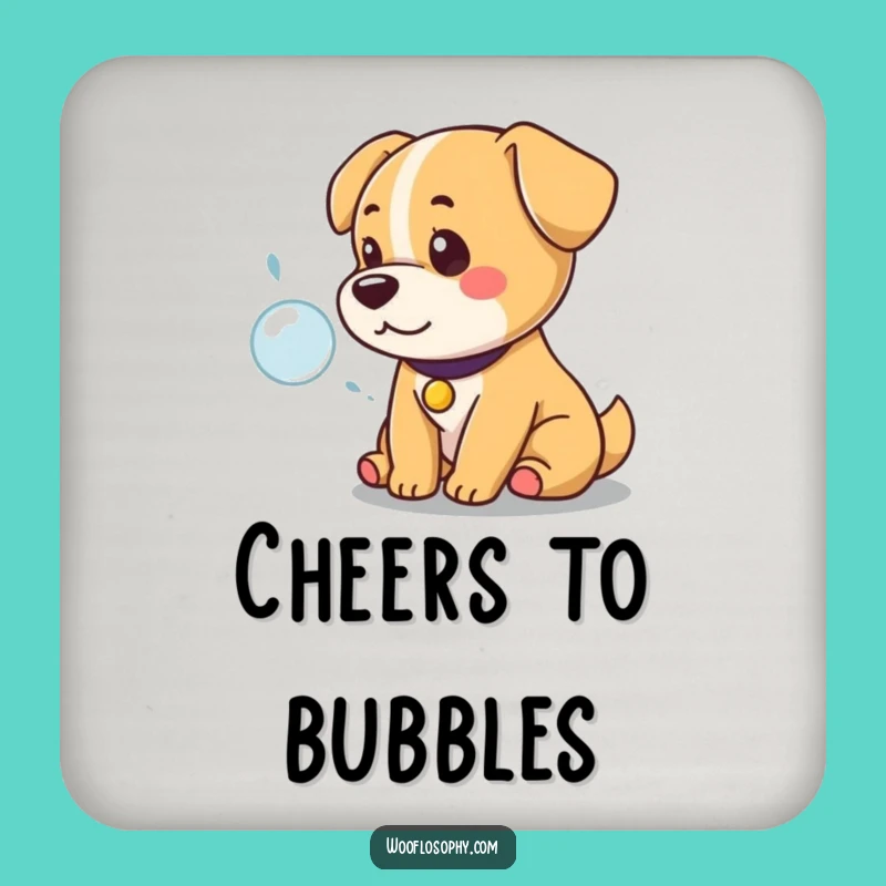 Funny Kawaii Dog Coaster: Regal Ponderer Protects Surfaces, Humorous Drink Accessory