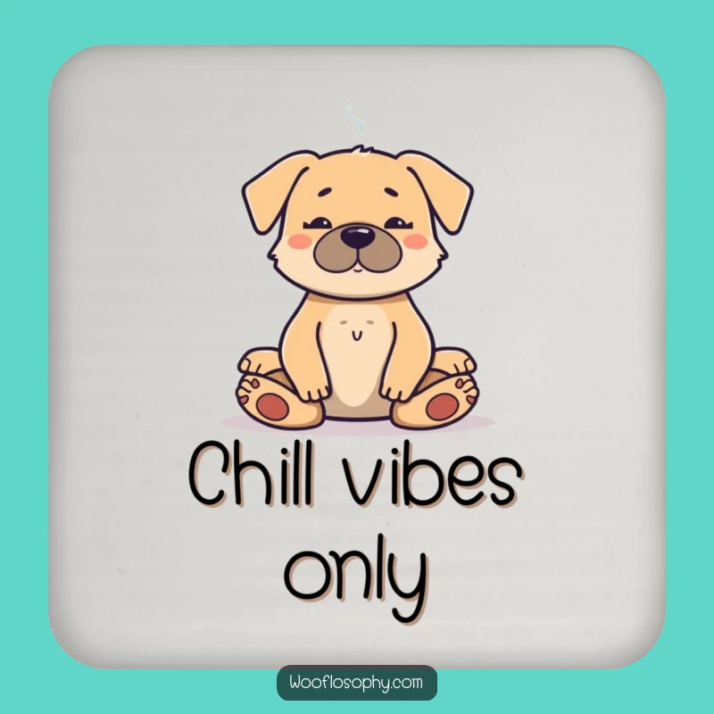 Funny Meditation Dog Coaster - Serene Pup's Spiritual Smoke Break, Table Gift