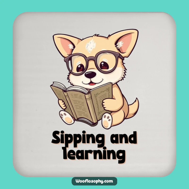Funny Wise Dog Coaster - Protect Your Bookshelf Gift!