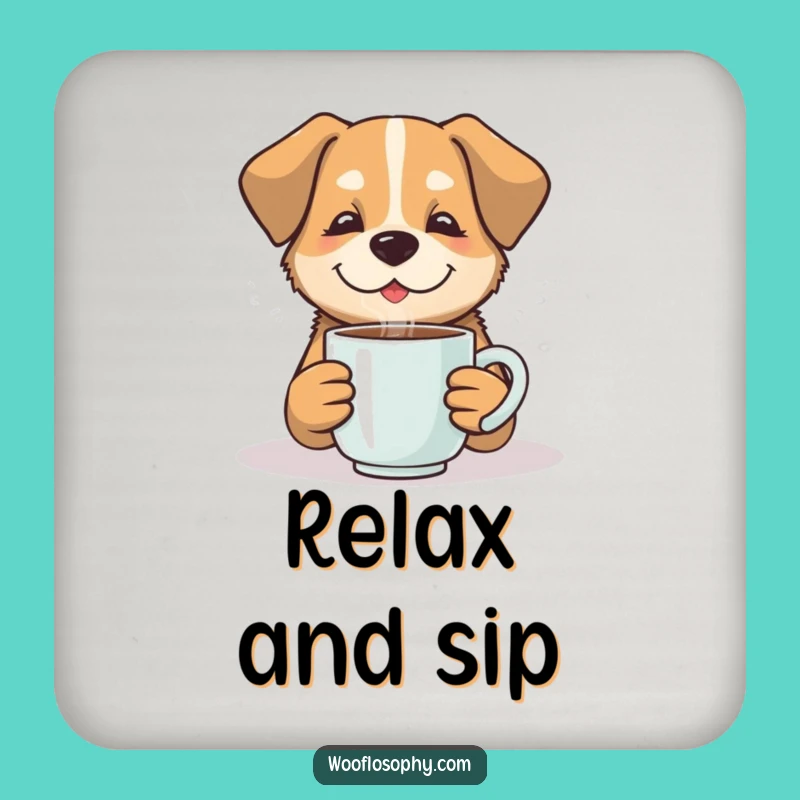 Funny Contented Dog Coaster - Protect Surfaces with Cozy Charm Gift