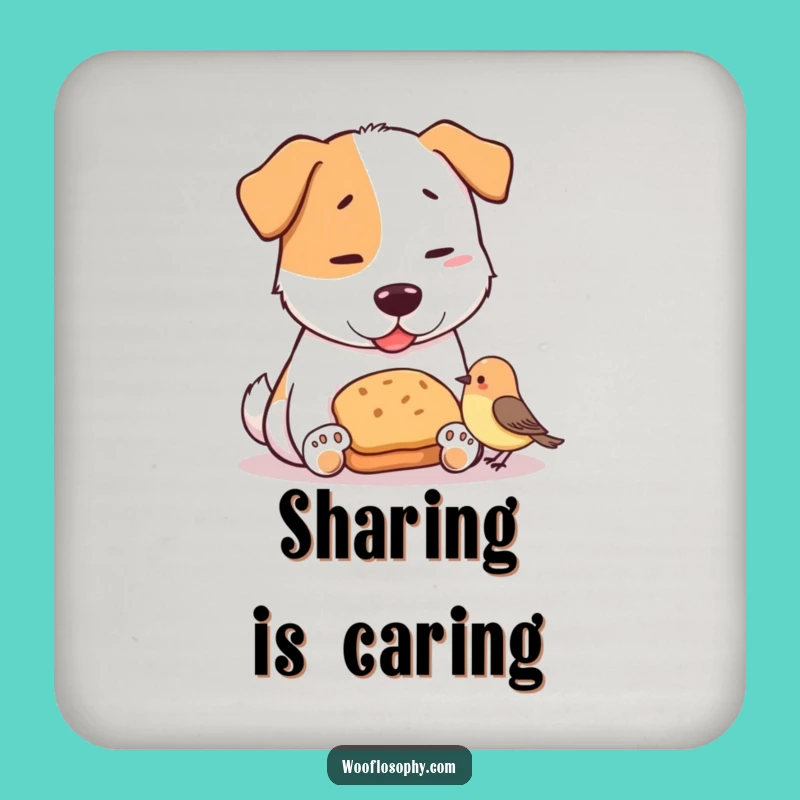 Funny Dog & Bird Bread Sharing Coaster: Protect Surfaces with Hilarious Art