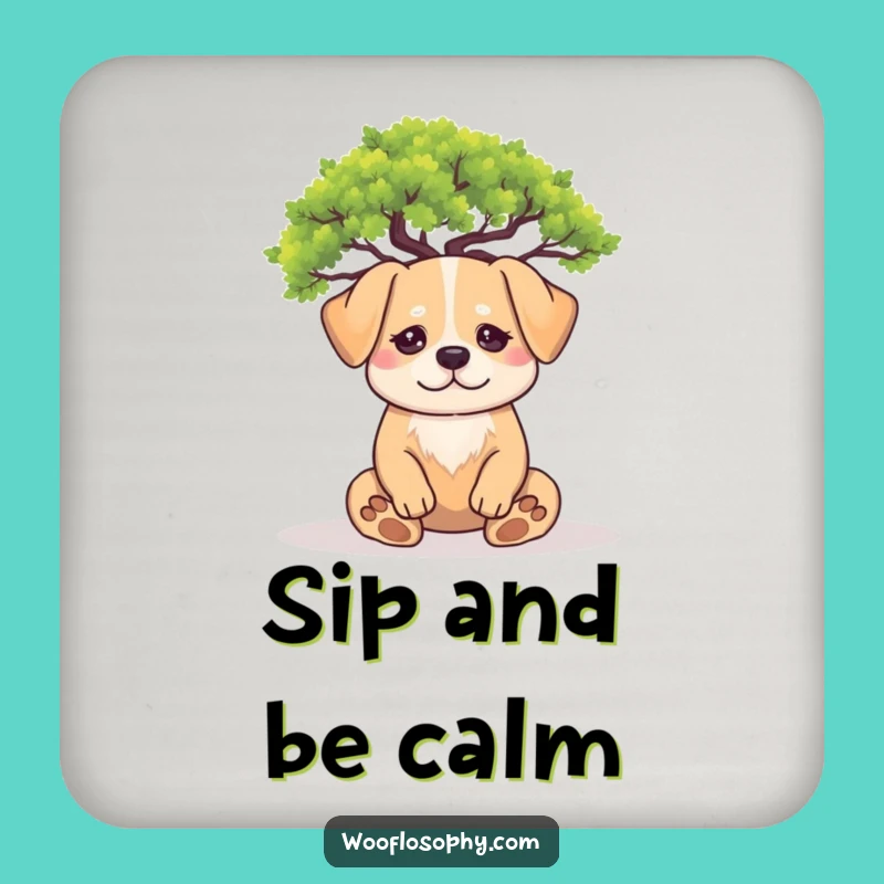 Funny Meditating Dog Coaster: Protect Surfaces with Tranquil Charm