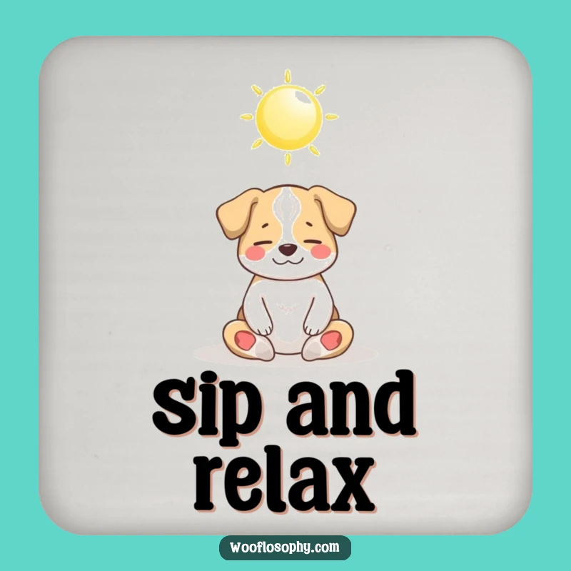 Funny Dog Zen Drink Coaster: Peaceful Meditating Pup Protector