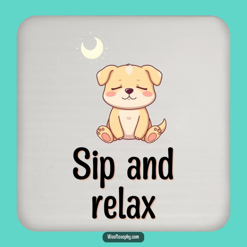 Funny Serene Dog Meditation Coaster, Protect Surfaces With This Hilarious Zen Art