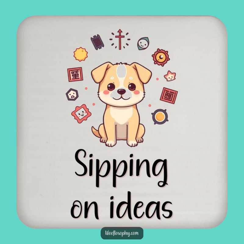 Funny Philosophical Dog Coasters: Protect Surfaces with Humor - Set Gift