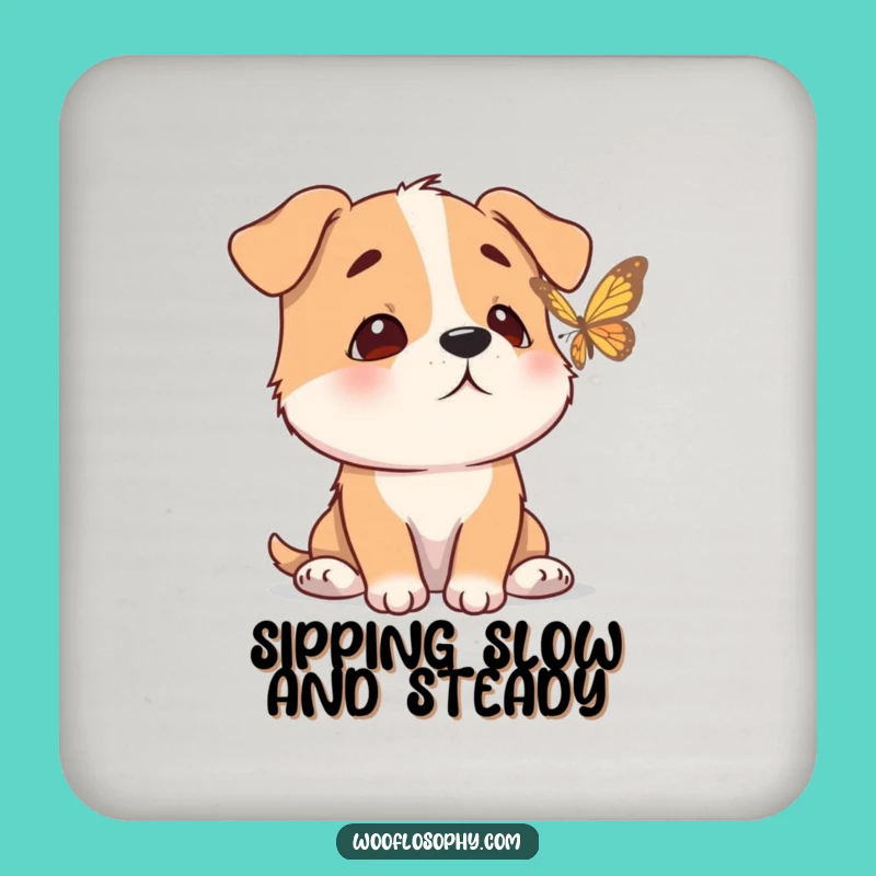 Funny Calm Dog Coaster - Protect Your Peace Gift!