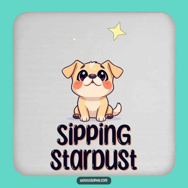 Funny Dog Starry Sky Coaster - Protect Surfaces with Canine Cosmic Humor