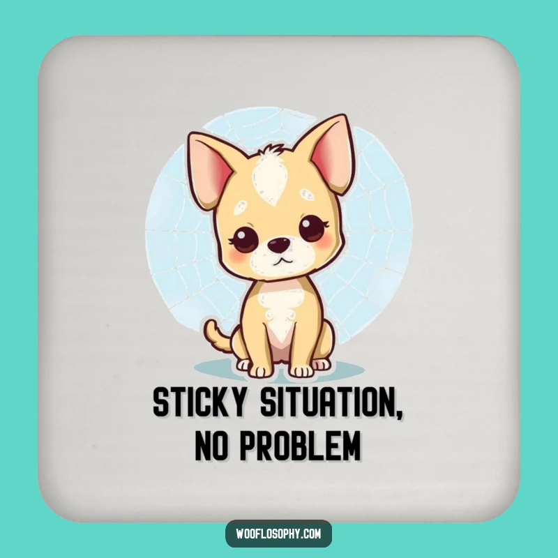 Funny Dog Web Art Coaster Set: Protect Surfaces with Nature's Humor, Thoughtful Funny Gift