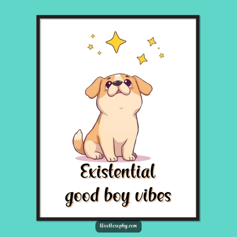 Funny Dog Star Gazing Poster: Inspirational Wall Art for Your Cosmic Canine Corner