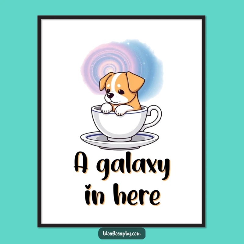 Funny Cosmic Dog Poster: Ponder the Infinite with this Galactic Art Gift