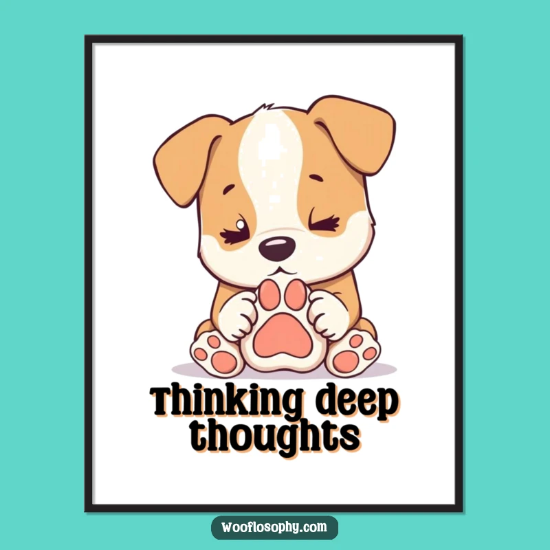 Funny Dog Deep Thought Poster - Hilarious Wall Art for Dog Lovers