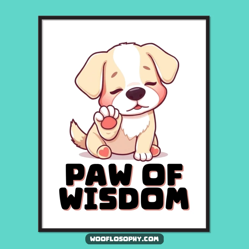 Funny Dog Paw Discovery Poster: Hilarious Wall Art for Thinkers