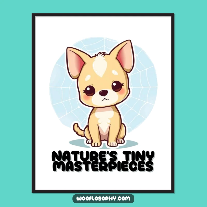 Funny Dog Spiderweb Art Poster: Delicate Observation Print, Hilarious Funny Gift Idea