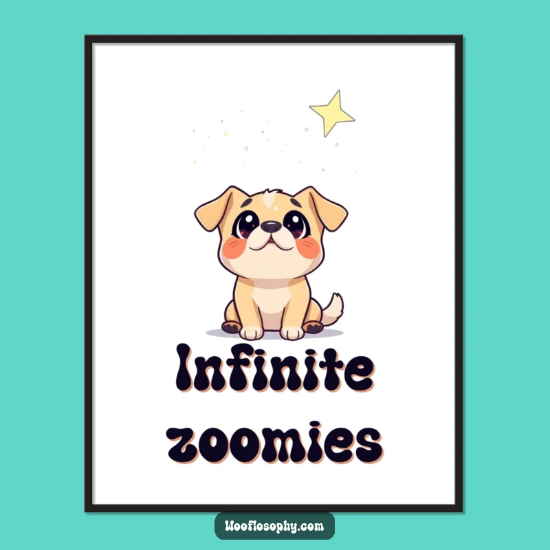 Funny Dog Starry Night Poster - Enchanting Canine Celestial Humor Wall Art