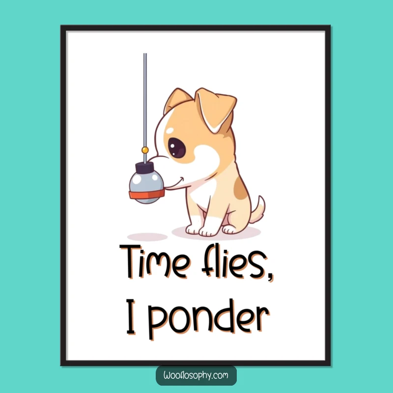 Funny Pensive Dog Poster: Contemplative Art for Your Walls Gift