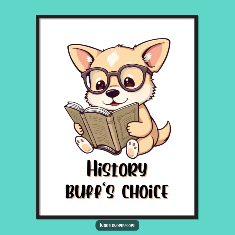 Funny Wise Dog Poster - Ancient Book Art Gift!