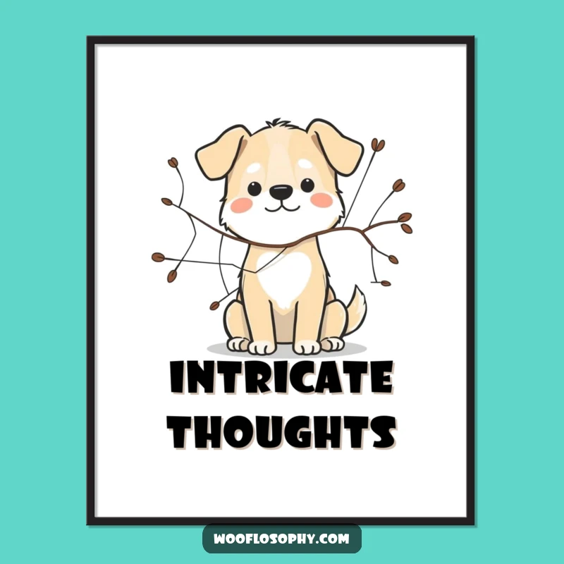 Funny Dog Web Art Poster: Unique Canine Sketch Gift