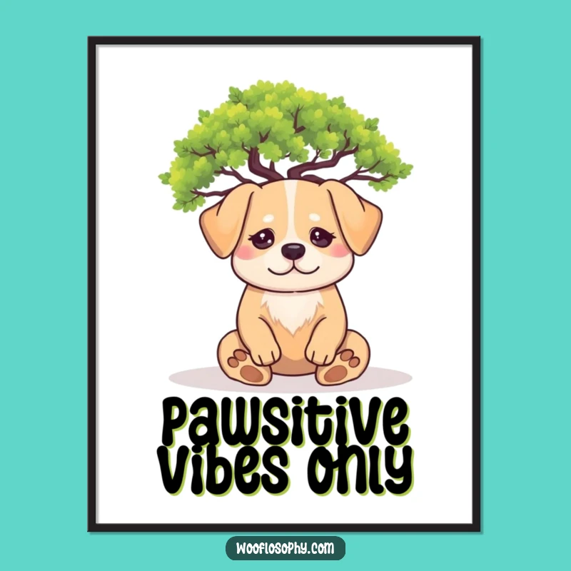 Funny Zen Dog Poster: Tranquil Canine Meditation Art for Your Walls