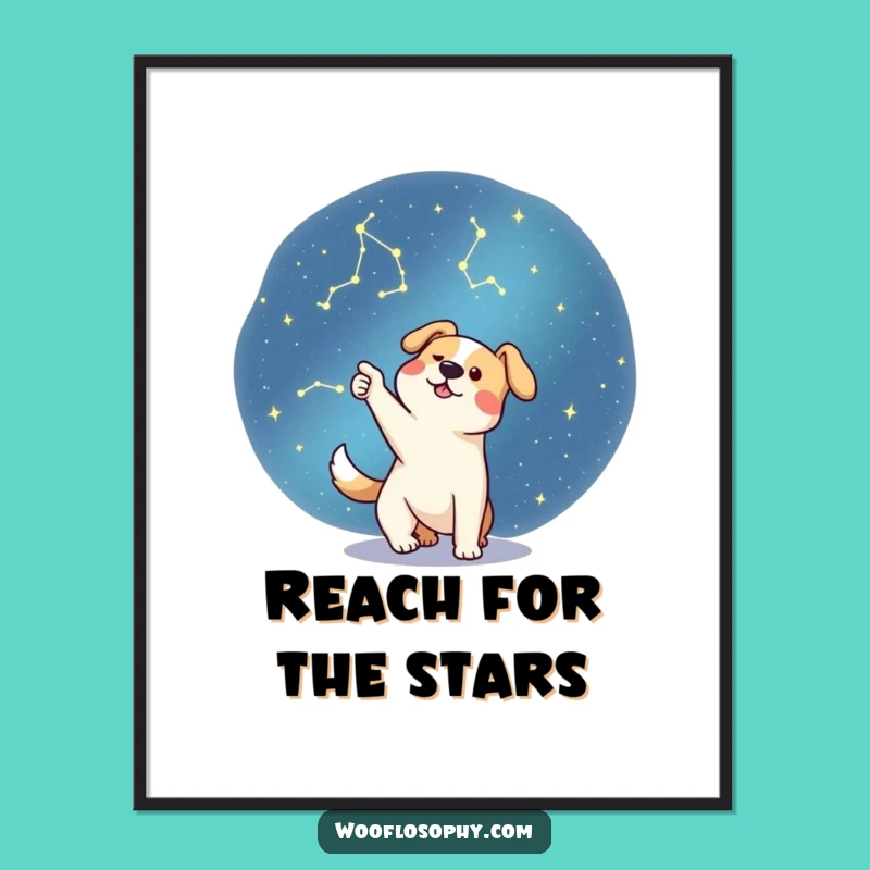 Funny Stargazer Dog Poster - Cosmic Pup Wall Art, Perfect Humorous Decor Gift