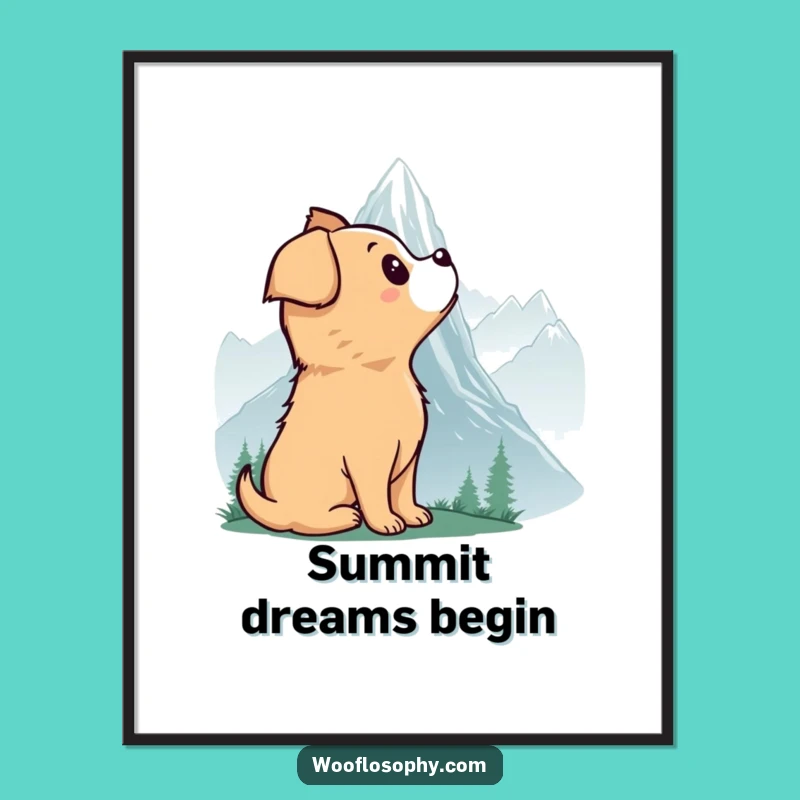 Funny Dog Mountain Wonder Poster: Inspiring Wall Art for Dog Lovers