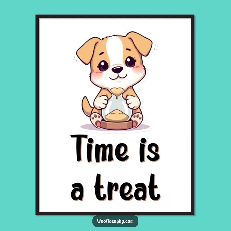 Funny Dog Hourglass Poster - Curious Canine Art for Walls