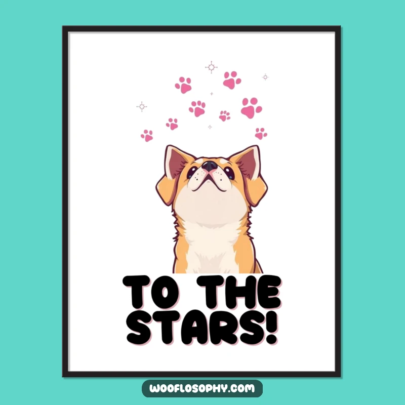 Funny Dog Stars Poster: Wall Art for Dreamy Pups