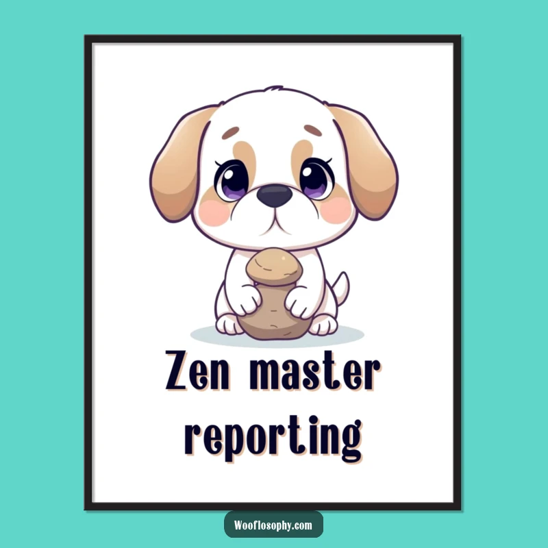 Funny Dog Balance Poster: Wall Art for Patient Pups