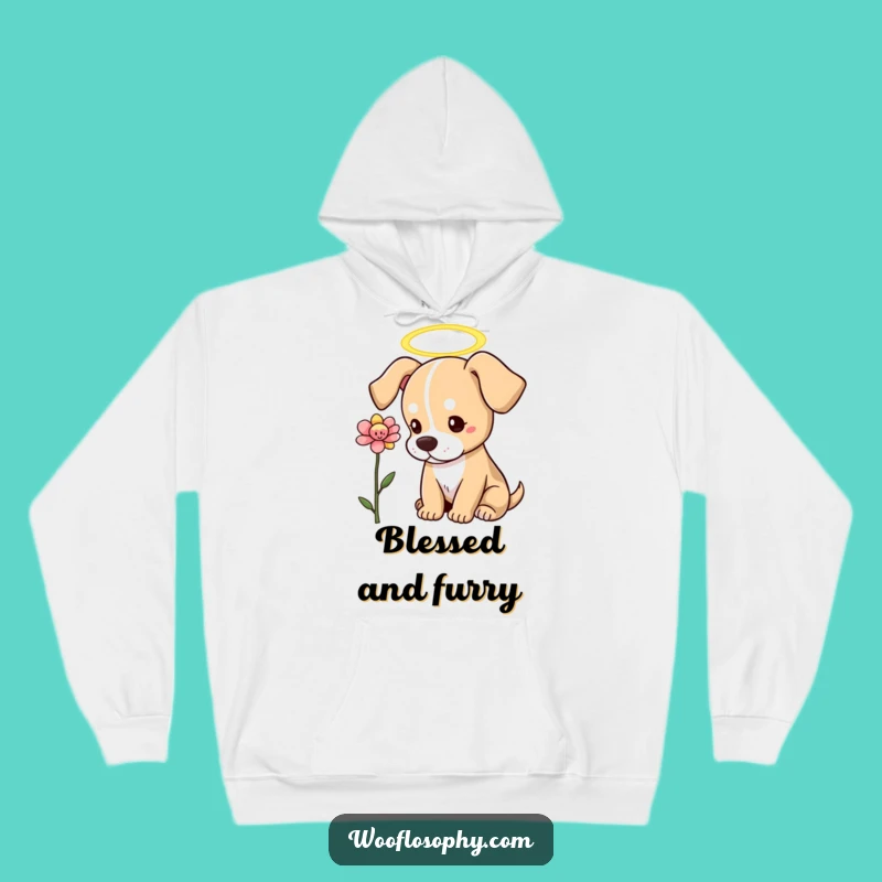 Funny Angel Dog Hoodie: Heavenly Pup's Blooming Thoughts, a Humorous Gift for Pet Angels