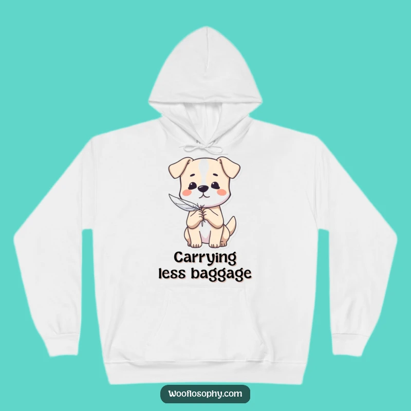 Funny Dog Feather Comfort Hoodie: Cozy Pup's Lightheartedness, a Humorous Gift for Dreamers